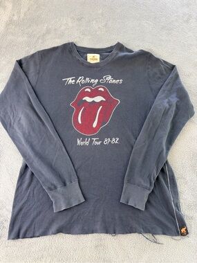 Trunk Ltd Rolling Stones World Tour 81-82 Thermal Long Sleeve Shirt Distressed L